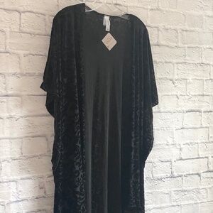 HONEYME BURNOUT BLACK VELVET KIMONO MEDIUM